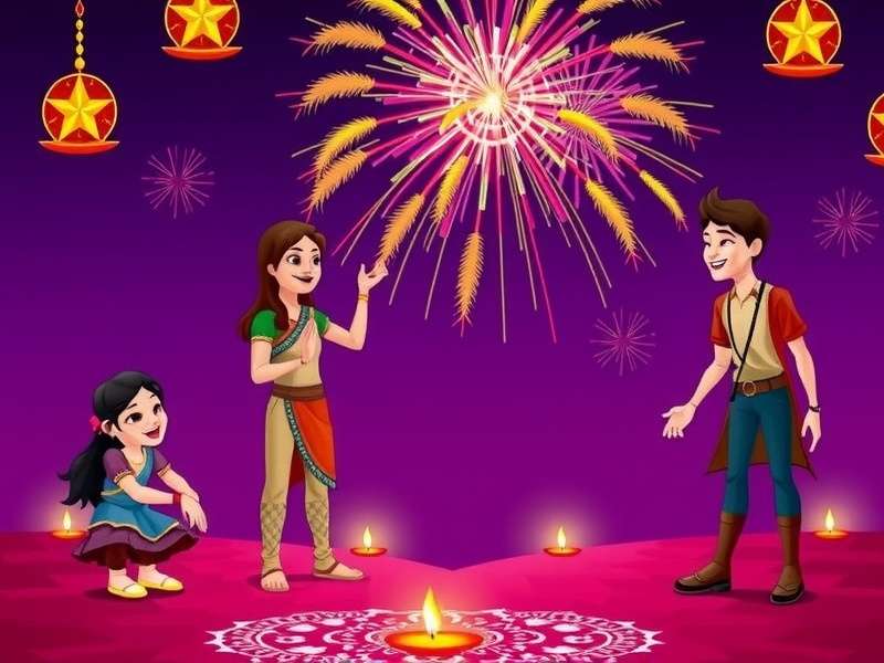 Holi Blitz Adventure Diwali Event showing rangoli and fireworks